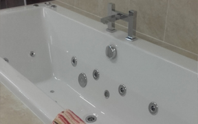 Bespoke Whirlpool baths, 12 jet, 24 jet, LED lights and Bluetooth sound systems