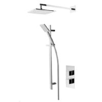 Tavistock Index Thermostatic Concealed Dual Function Diverter Valve with 220 x 220mm Square Shower Head & Single Function Shower Handset
