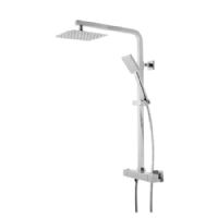 Tavistock Index Thermostatic Diverter Bar Valve with 200 x 200mm Square Stainless Steel Shower Head and Single Function Shower Handset