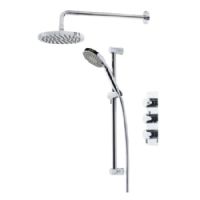 Tavistock Kinetic Thermostatic Concealed Dual Function Shower Valve with Round Shower Head and Multi Function Handset