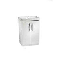 Tavistock Compass Gloss White 600mm Freestanding Unit with Ceramic Basin