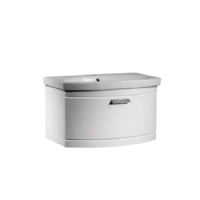 Tavistock Tempo Gloss White Finish 650mm Wall Mounted Unit with 650mm Ceramic Basin