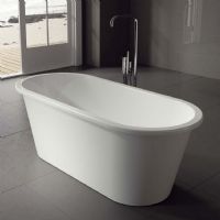 Iona 1600 x 690 floor standing double ended bath by Ramsden and Mosley